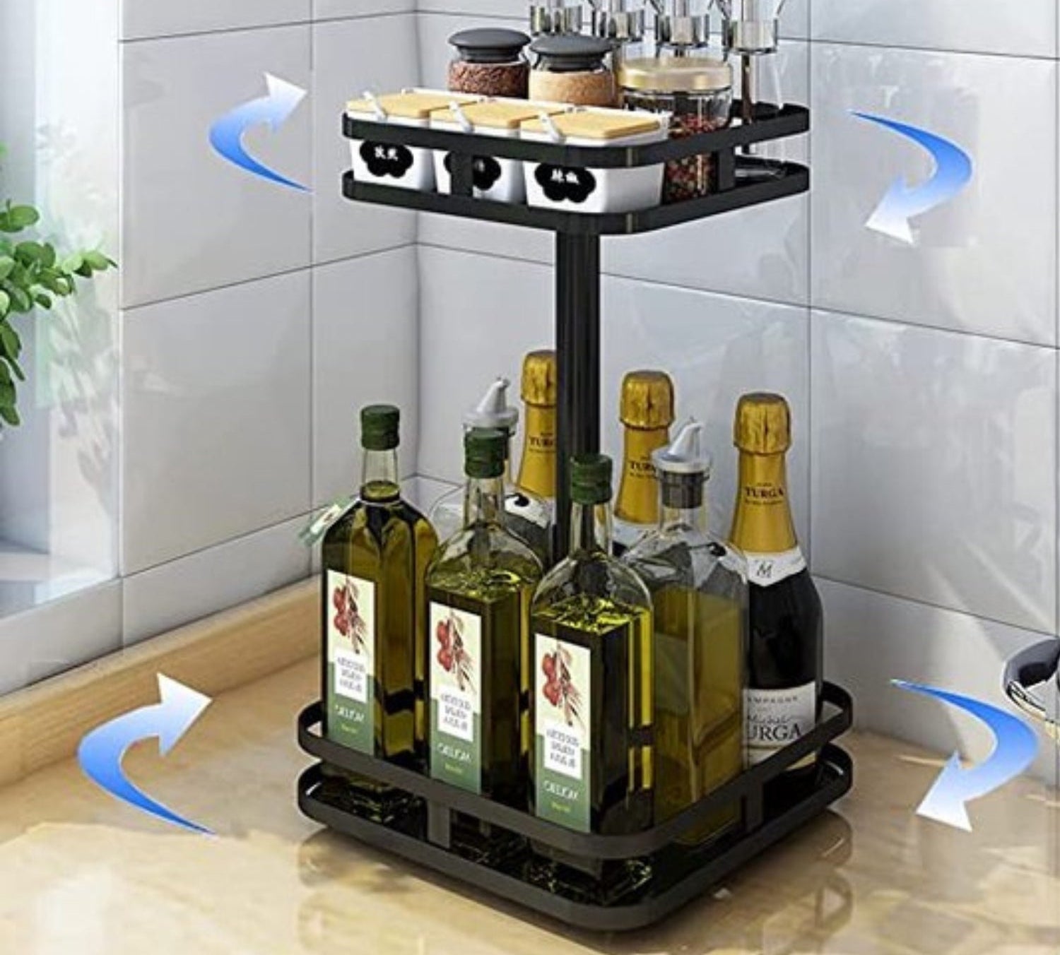 TwistRack | Rotating Storage Shelf with Adjustable Height & 360° Access | Space-Saving Organizer for Home 7