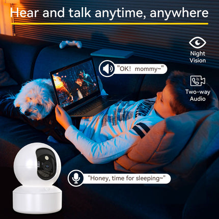 Indoor Security Camera, 2K Home Security Camera with Pan Tilt and Night Vision – image 4