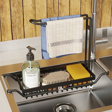Sink Sponge Rack, Adjustable Sink Rack for Dish Towels