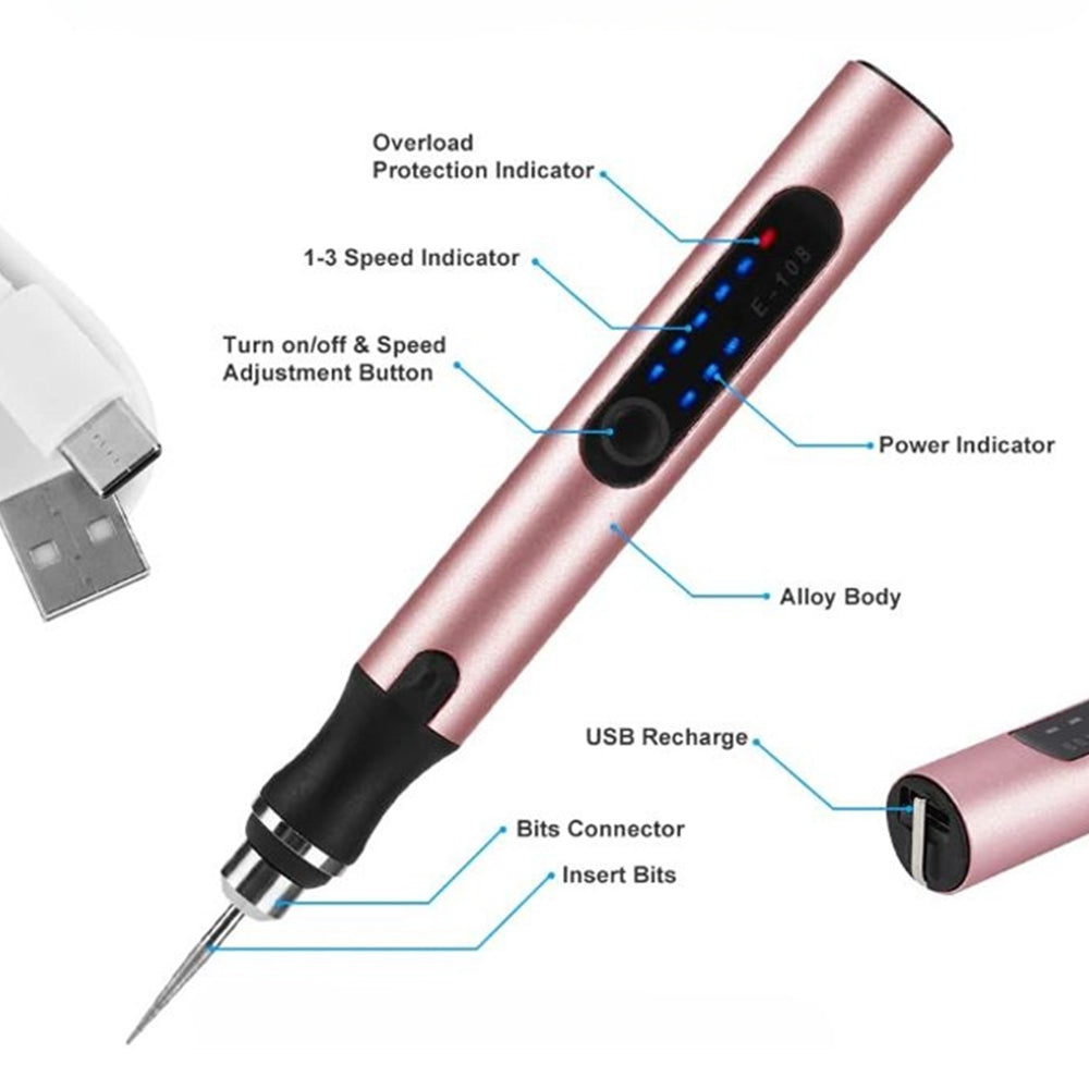 USB Rechargeable Engraving Pen with Adjustable Speed for Precise Control 8