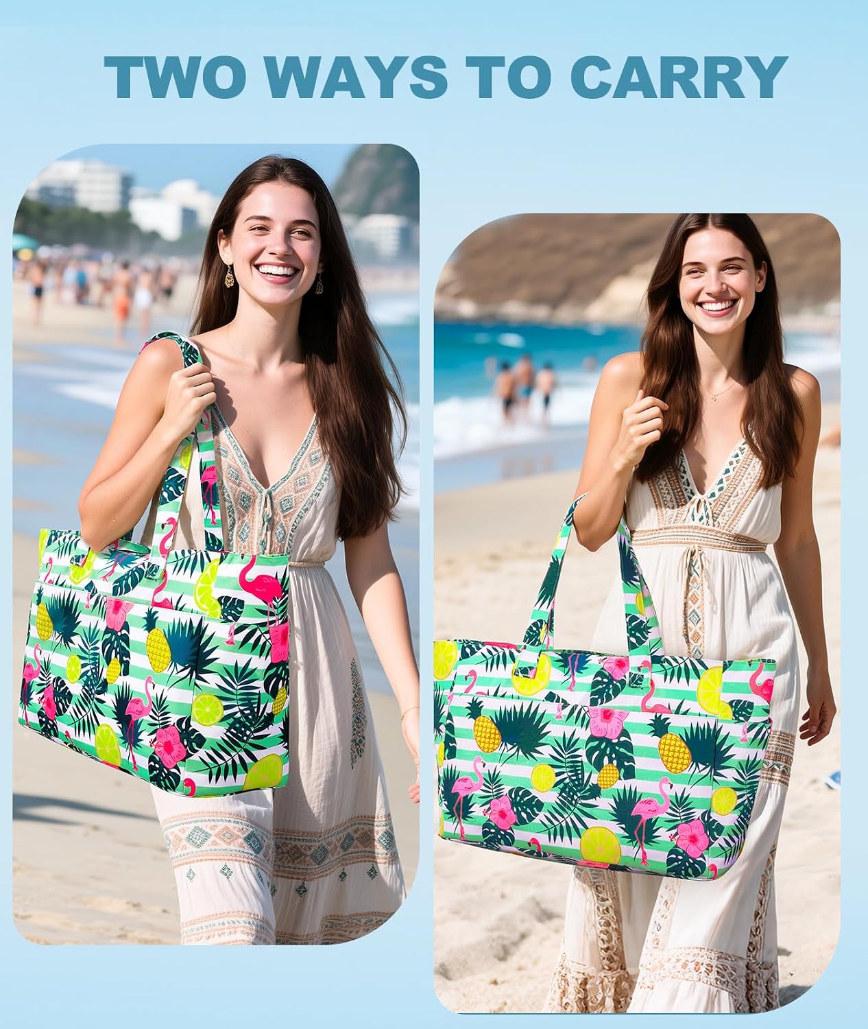 Ultimate Beach Tote | Extra Large Waterproof Bag with Wet Compartment for Organized Outdoor Fun 3