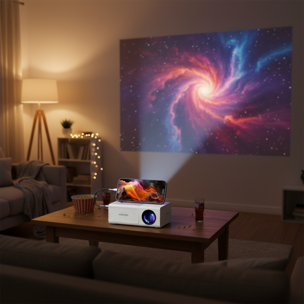 Ultimate Mini Projector | 3000 Lumen LED Projector for Movies & Gaming | Portable Design for On-the-Go Entertainment 0