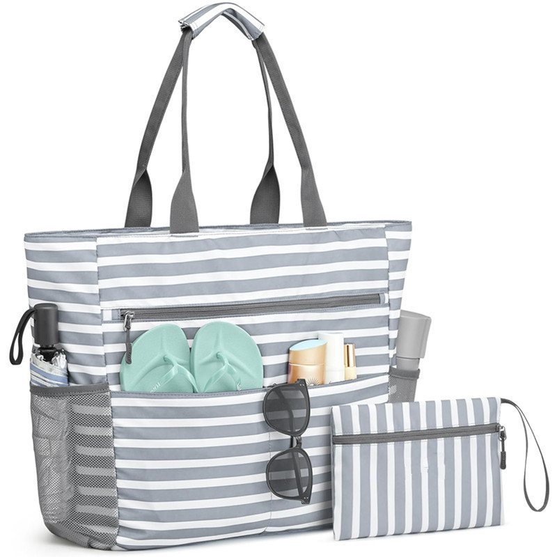 Ultimate Waterproof Beach Tote with 13 Pockets | Large Organized Bag for Summer Adventures 2