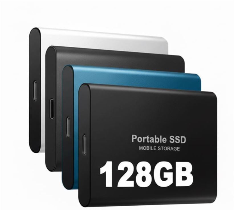 Ultra-Fast External SSD | 128GB High-Performance Storage with Durable Aluminum Design for Portability 0