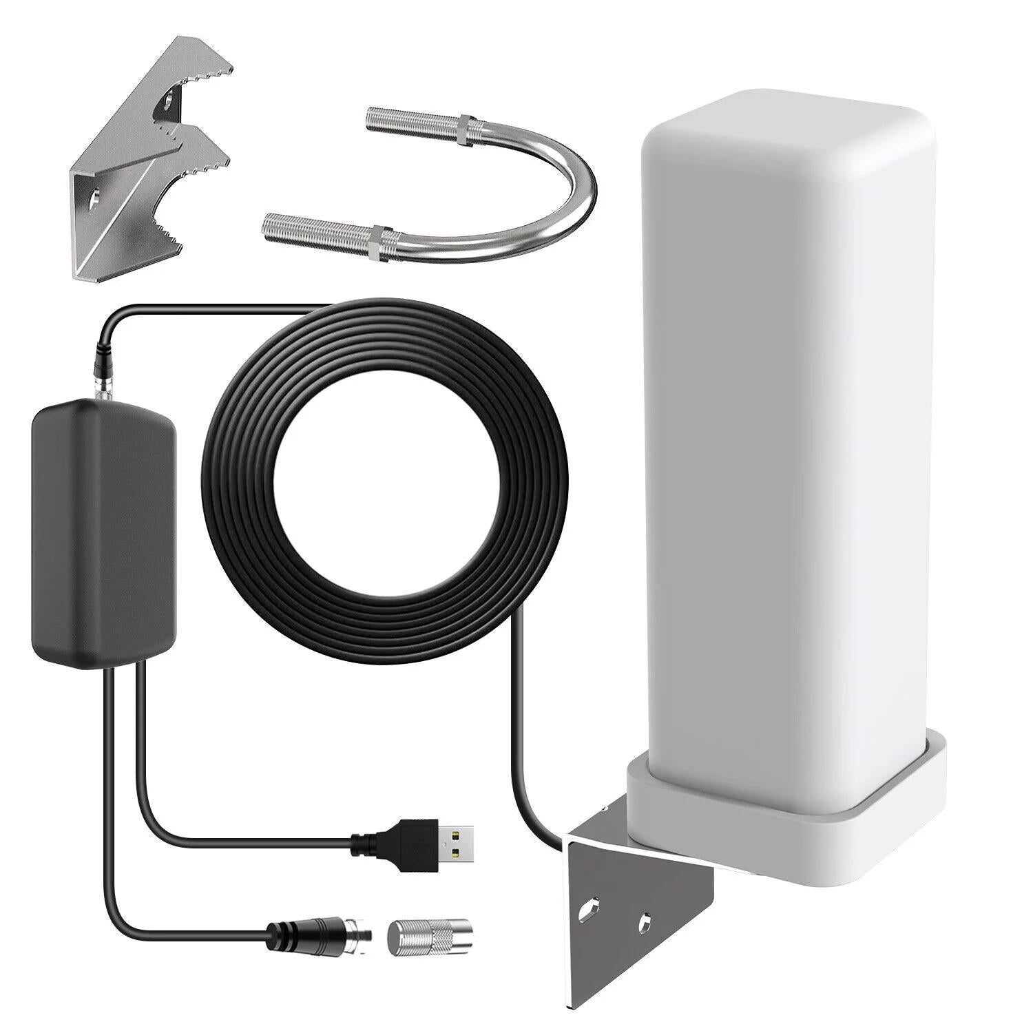 UltraClear | 360° Outdoor HDTV Antenna with Smart Signal Booster | 460-Mile Range for Stunning HD Channels 0