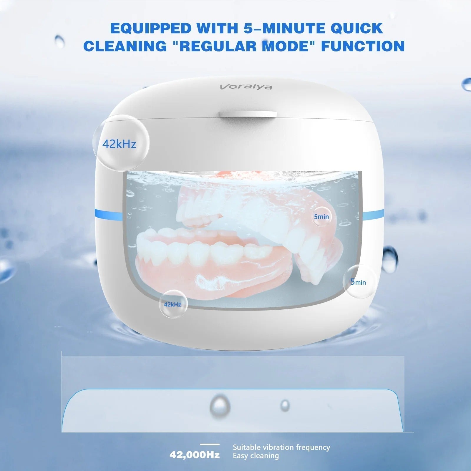 Ultrasonic Dental Cleaner | Deep Cleaning Tool with 360° UV-C Sterilization for Effective Dental Appliance Care 5