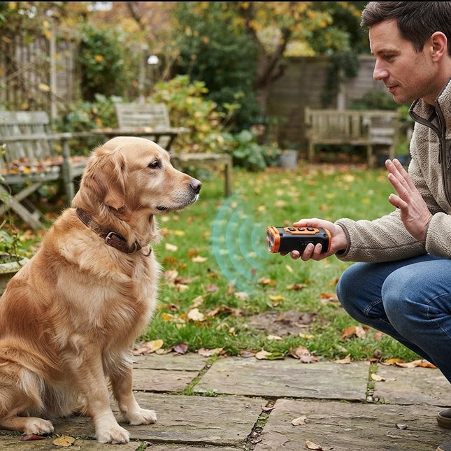 Ultrasonic Dog Bark Deterrent Device, Anti Bark Device for Dog Training, Handheld Dog Training Tool