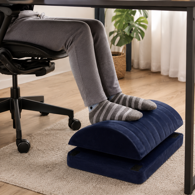 Under Desk Foot Rest, Memory Foam Foot Cushion with Washable Cover, Office Foot Rest Pillow and Leg Rest for Travel