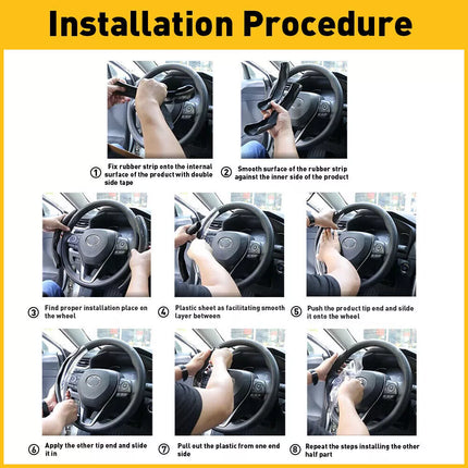 Steering Wheel Covers, Carbon Fiber Car Steering Wheel Cover with Non Slip Sweat Resistant Grip – image 4