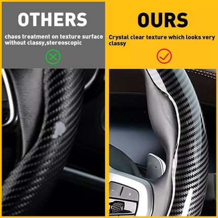 Steering Wheel Covers, Carbon Fiber Car Steering Wheel Cover with Non Slip Sweat Resistant Grip – image 6
