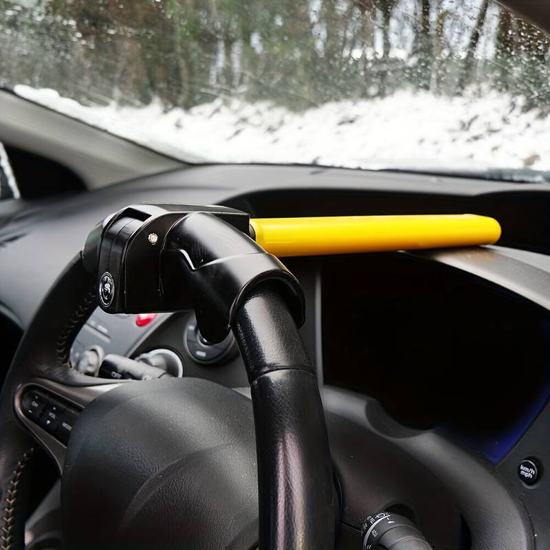 Universal Steering Wheel Lock | Heavy-Duty Anti-Theft Device with Quick Installation | Visible Deterrent for Vehicle Security 1