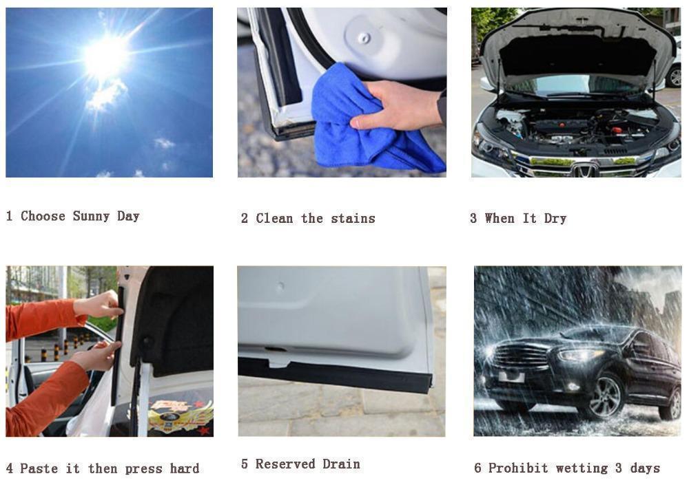 Universal | Automotive Door Seal Strip with High-Temperature Resistance | Easy Installation for Weatherproofing 4