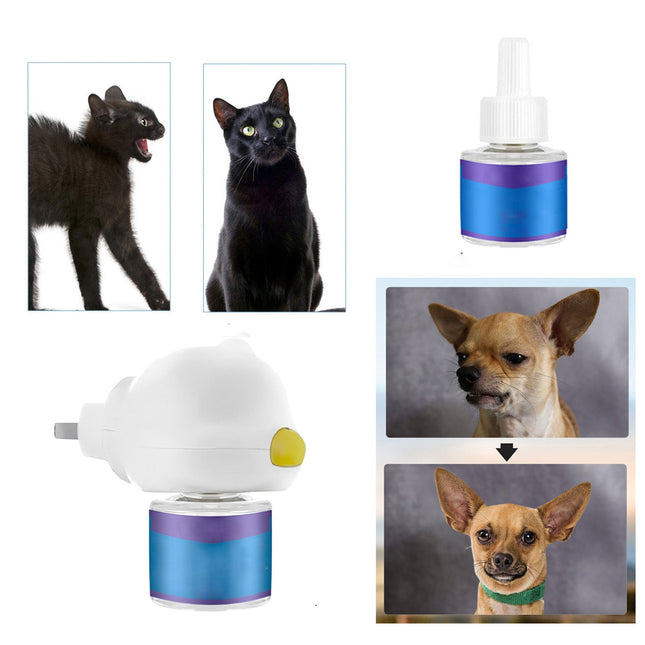 Cat Pheromone Diffuser for Cat Stress Relief, Cat Calming Diffuser with 2 Refills, Plug In Pet Calming Diffuser