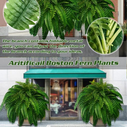Fake Plants and Fake Fern, UV Resistant Artificial Boston Fern and Faux Fern in 3 Sizes – image 7