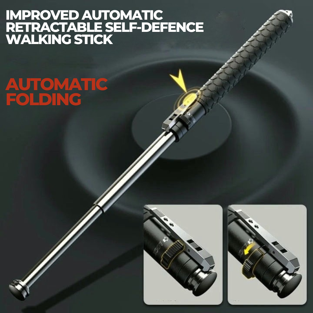 Tuzwa Telescopic Walking Stick – Collapsible Alloy Steel Hiking Stick with Ergonomic Anti-Slip Grip, 15–54 Inch Portable Design