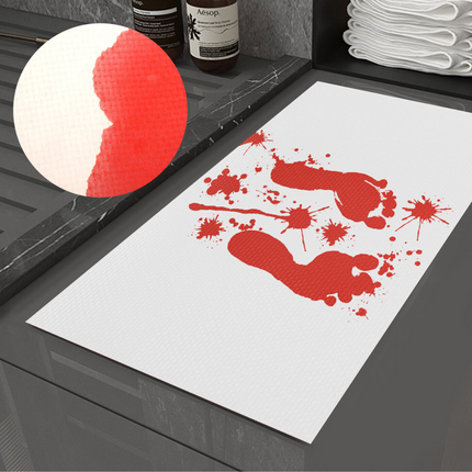 Bath Mat Color Changing, Blood Bath Mat Turns Red with Water, Non Slip Shower Mat Bathroom Accessories Hand Washable