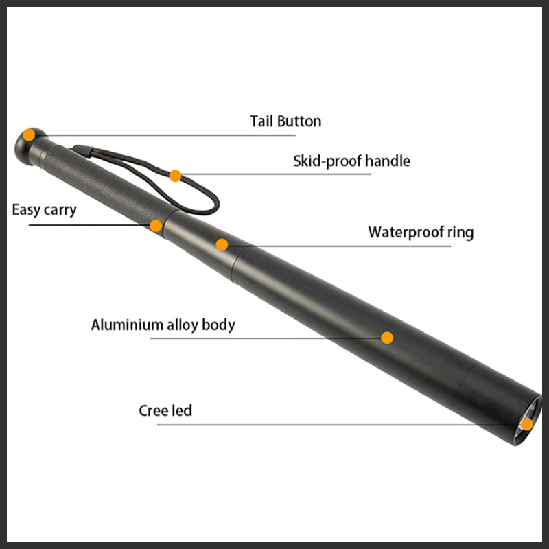Utility Flashlight | Baseball Bat Shaped LED Flashlight with 3 Lighting Modes | Durable Aluminum Alloy for Emergency Use 4
