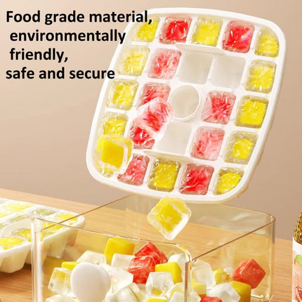 Ice Cube Tray with Lid and Bin, Mini Ice Cube Tray 2 Layer Push Out – image 4