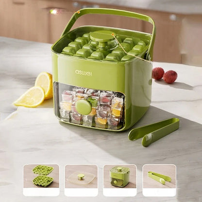 Ice Cube Tray with Lid and Bin, Mini Ice Cube Tray 2 Layer Push Out – image 10