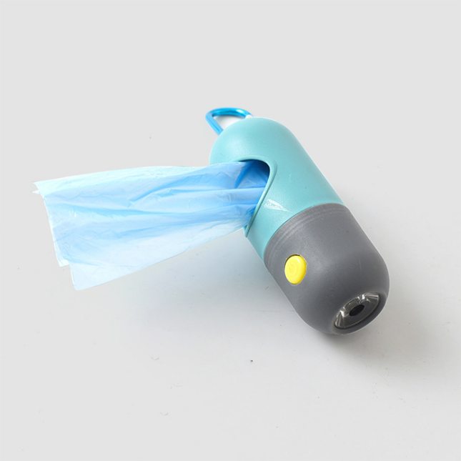 Dog Poop Bag Holder with LED Light, Poop Bag Dispenser for Dog Walking, Twist Top Dog Poop Bag Carrier