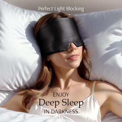 Sleep Masks Silk, 19mm Mulberry Silk Sleep Mask with Adjustable Wide Band – image 4