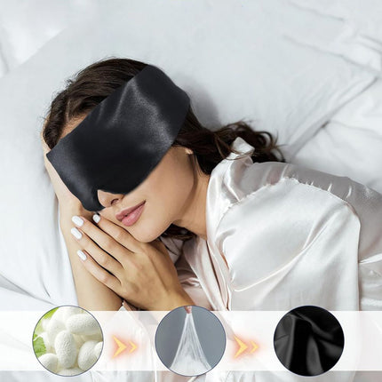 Sleep Masks Silk, 19mm Mulberry Silk Sleep Mask with Adjustable Wide Band