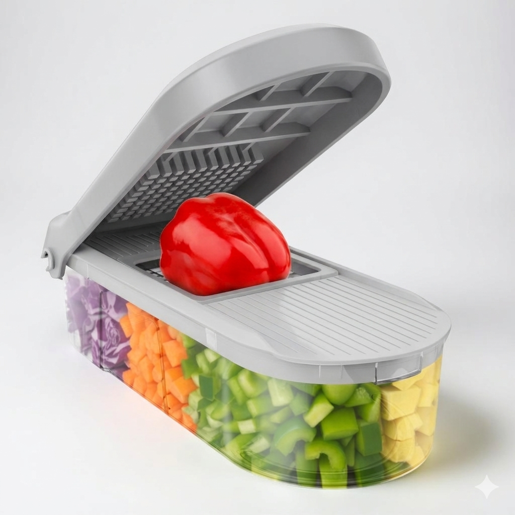 Vegetable Chopper | 7-in-1 Manual Food Prep Cutter with Interchangeable Blades for Effortless Meal Prep 9