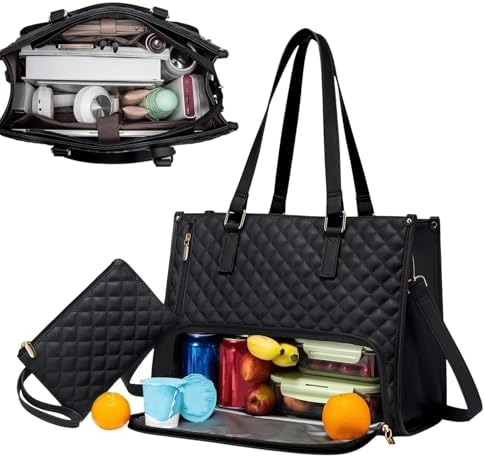 Versatile 2-in-1 Insulated Lunch & Laptop Tote with Dual Compartments for Work and Travel 0