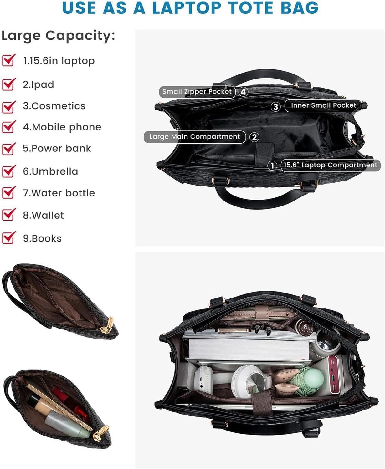 Versatile 2-in-1 Insulated Lunch & Laptop Tote with Dual Compartments for Work and Travel 3