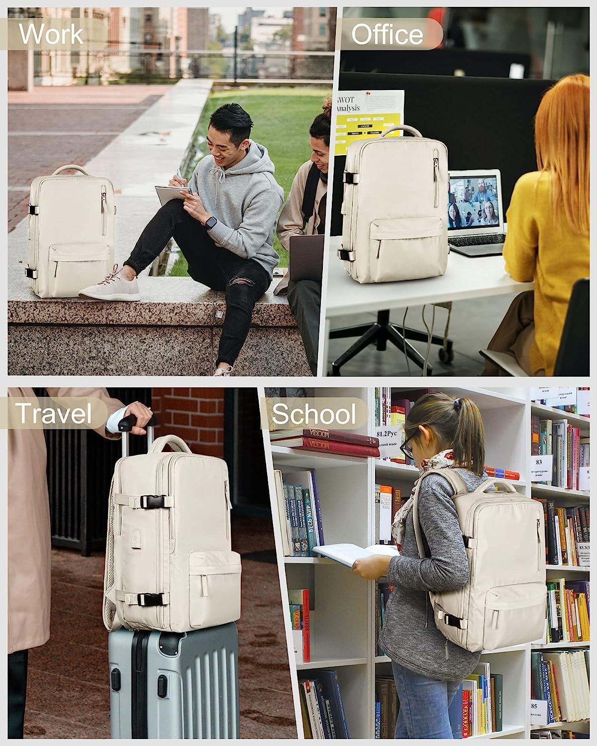 Versatile 40L Waterproof Travel Backpack with USB Port & Shoe Compartment for Organized Travel 3