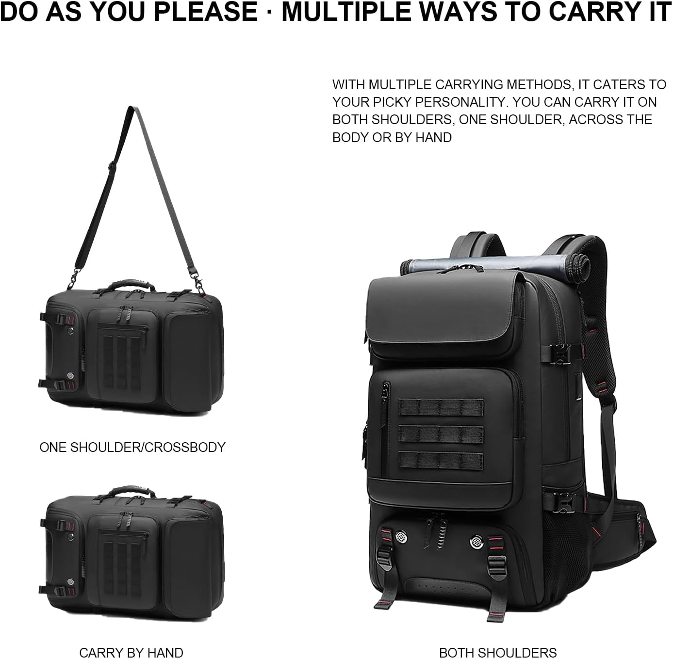 Versatile 50L Travel Backpack with USB Port & Shoe Compartment for Organized Adventures 2