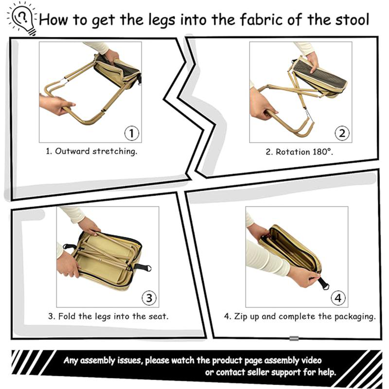 Versatile Foldable Backpack Stool with Heavy-Duty Support | Compact Design for Outdoor Comfort 2