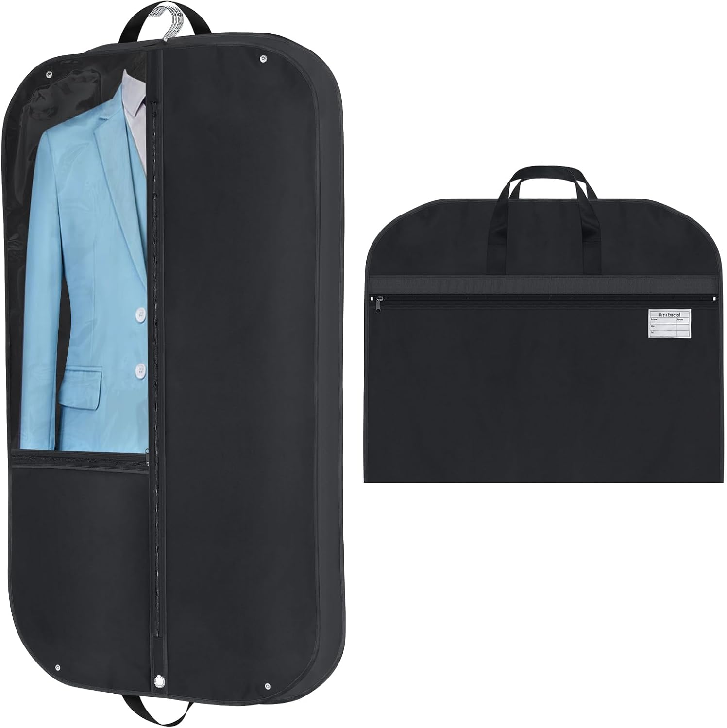 Versatile Garment Bag | Waterproof Oxford Suit Cover with Gusset & Pockets for Travel and Storage 0