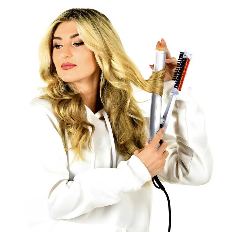 Versatile Hair Styling Tool | 2 in 1 Rotating Iron Hair Brush with Rapid Heating for Effortless Waves and Sleek Strands 5