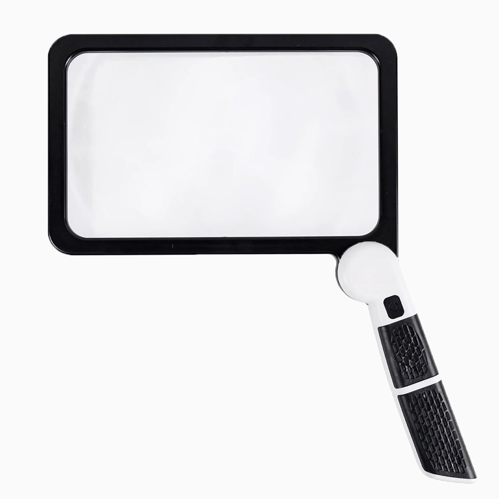 Versatile Handheld Magnifying Glass with LED Illumination & 5X Magnification for Enhanced Reading 0