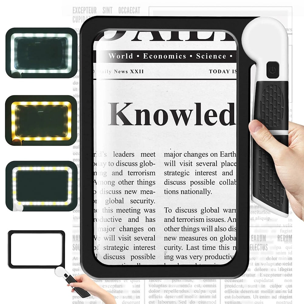 Versatile Handheld Magnifying Glass with LED Illumination & 5X Magnification for Enhanced Reading 1