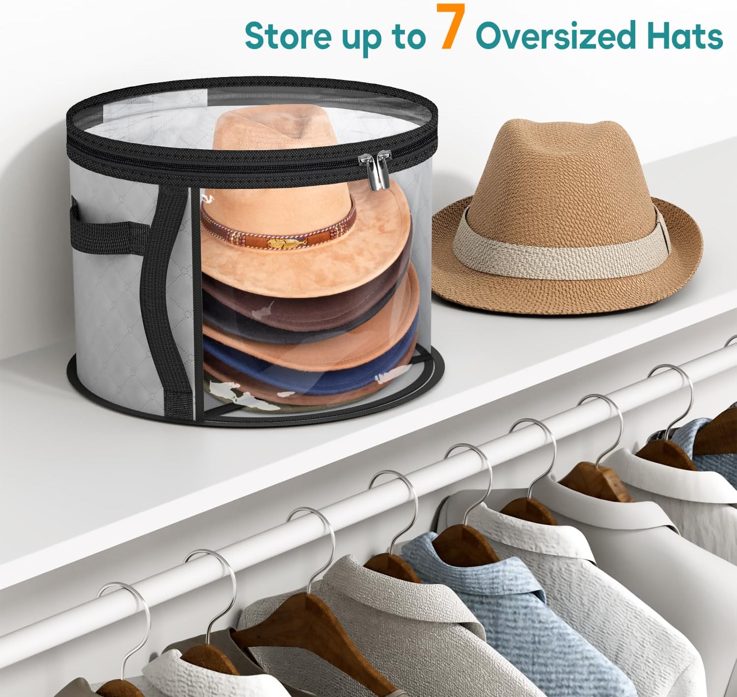 Versatile Hat Storage Bag | Large Clear Organizer with Dual Zipper for Easy Access 1
