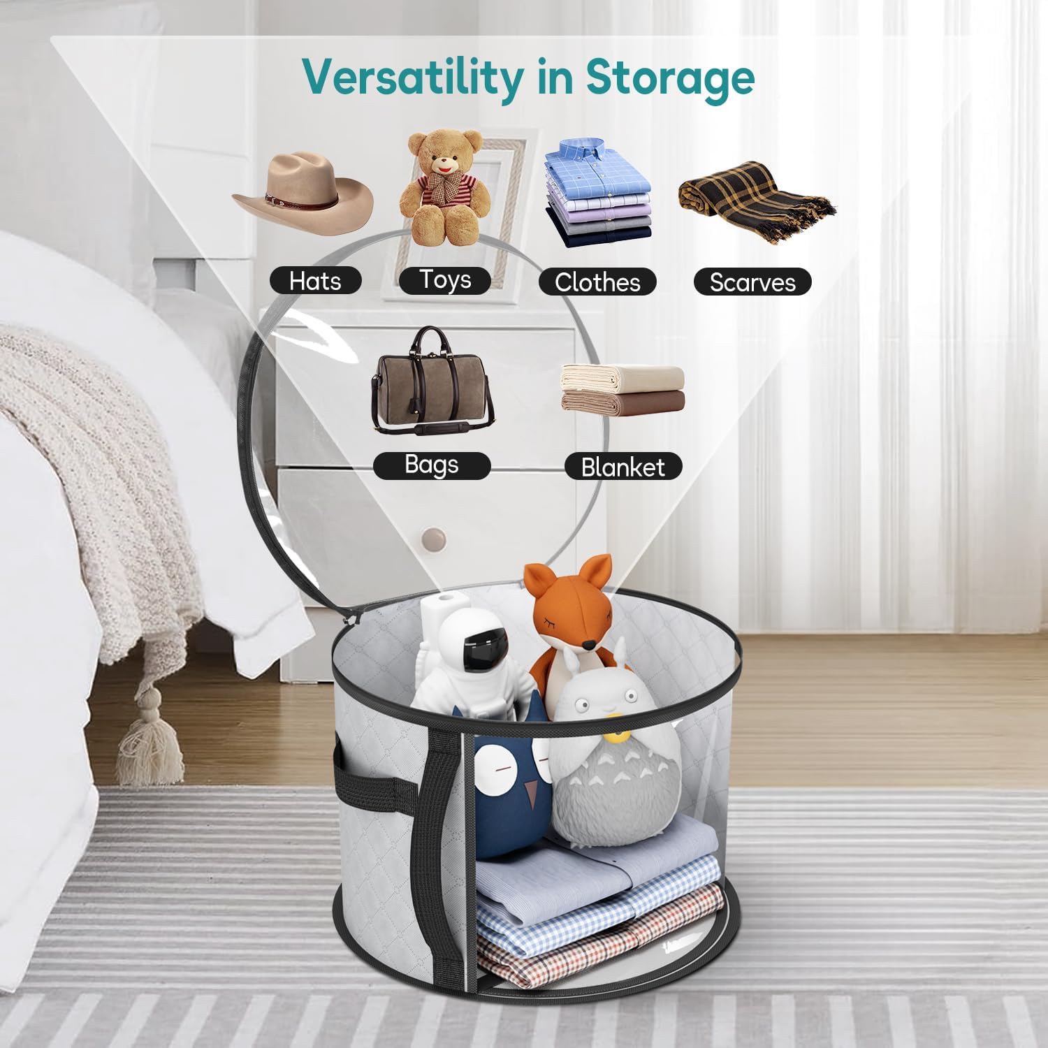 Versatile Hat Storage Bag | Large Clear Organizer with Dual Zipper for Easy Access 5