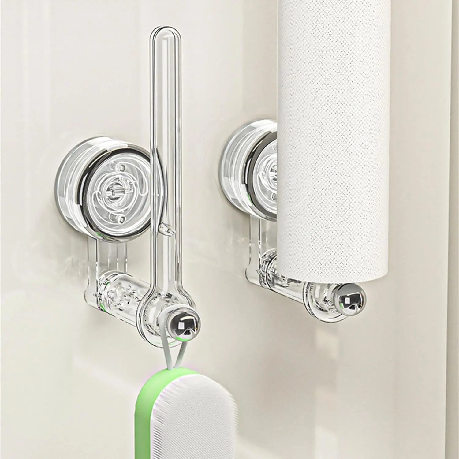 Versatile Kitchen Roll Holder | Vacuum Suction Cup, Drill-Free Design for Space-Saving Organization 2