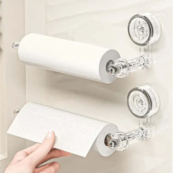 Versatile Kitchen Roll Holder | Vacuum Suction Cup, Drill-Free Design for Space-Saving Organization 3