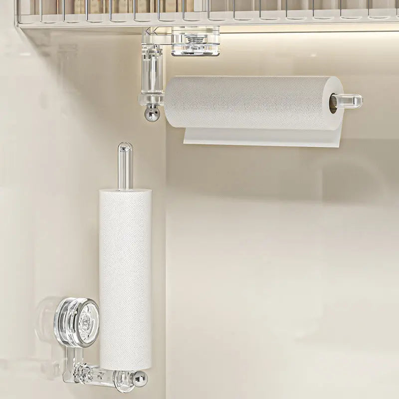 Versatile Kitchen Roll Holder | Vacuum Suction Cup, Drill-Free Design for Space-Saving Organization 4