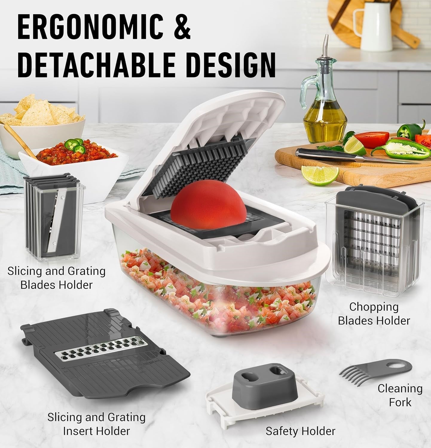 Versatile Kitchen Tool | 10-in-1 Vegetable Slicer with 8 Blades | Efficient Cutting and Grating for Quick Meal Prep 2