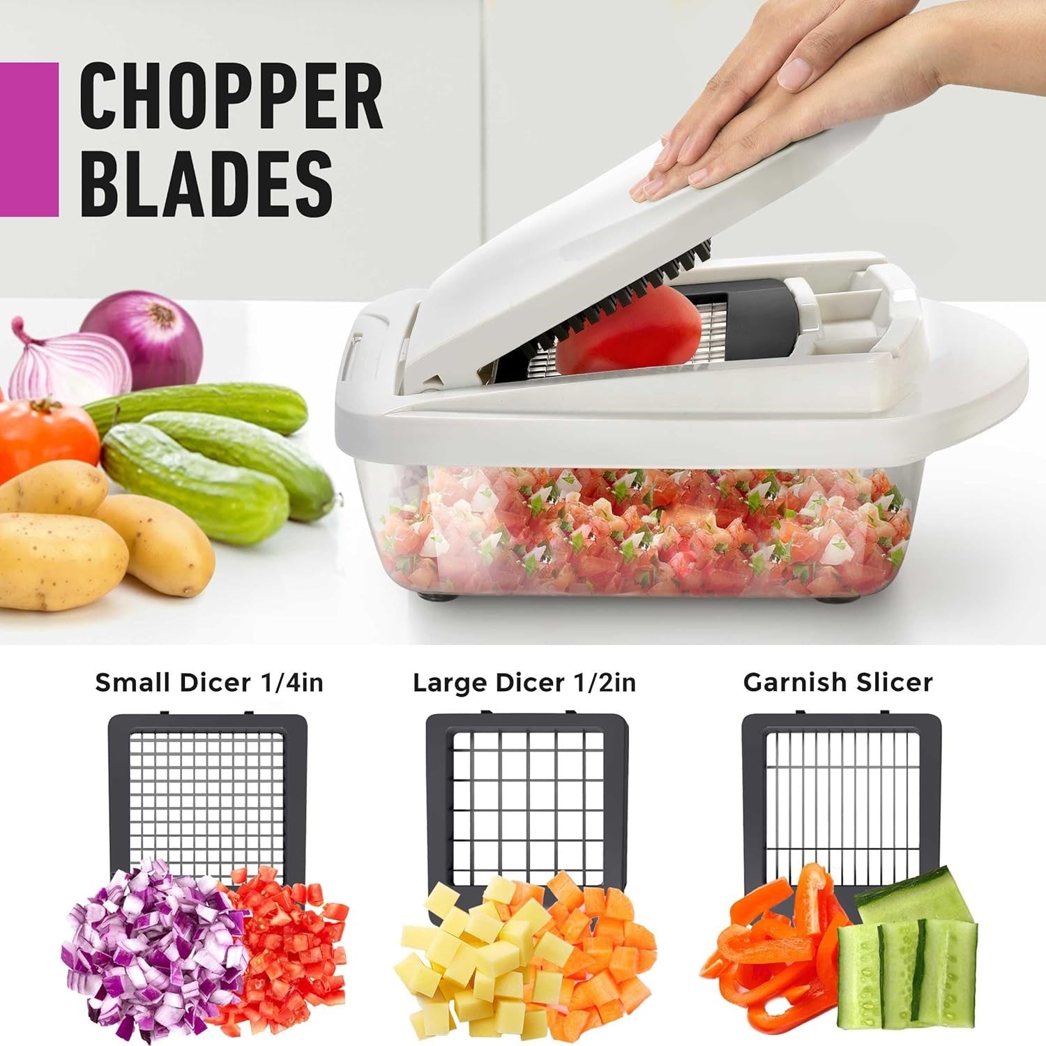 Versatile Kitchen Tool | 10-in-1 Vegetable Slicer with 8 Blades | Efficient Cutting and Grating for Quick Meal Prep 7
