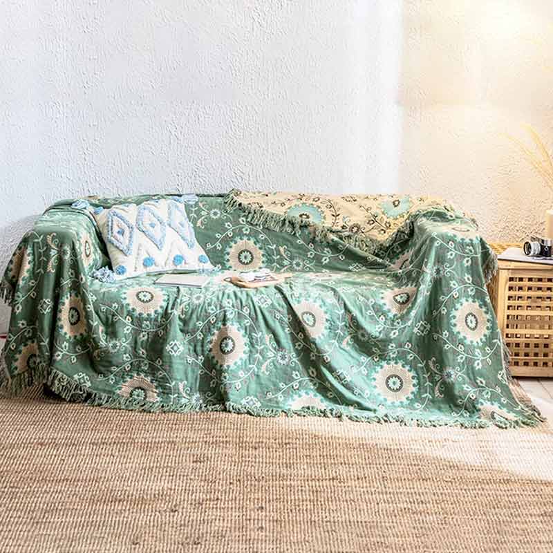 Versatile Reversible Sofa Cover Blanket with Soft Cotton Fabric | Multi-Size Options for Home Comfort 1