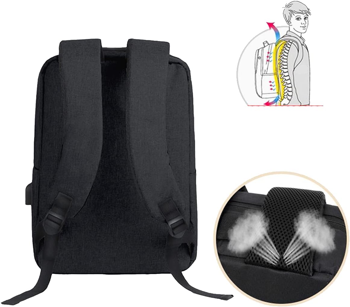 Versatile Slim Laptop Backpack with USB Charging Port & Water-Resistant Fabric for Travel and Daily Use 2