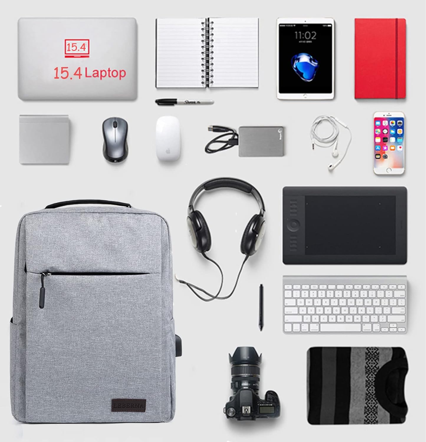 Versatile Slim Laptop Backpack with USB Charging Port & Water-Resistant Fabric for Travel and Daily Use 6