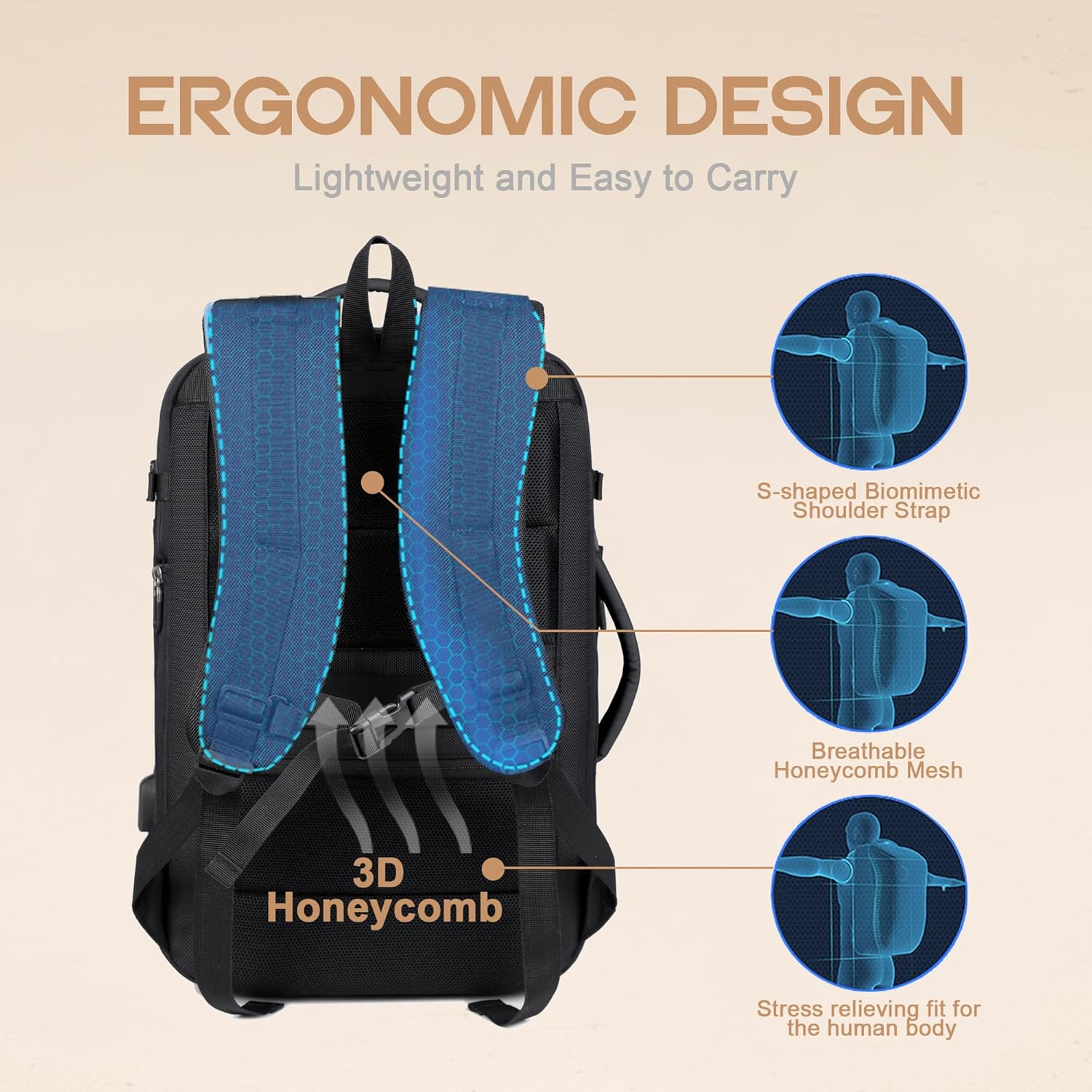 Versatile Travel Backpack | 40L Expandable Waterproof Design with USB Port | 17 Laptop Sleeve for Secure Storage 6