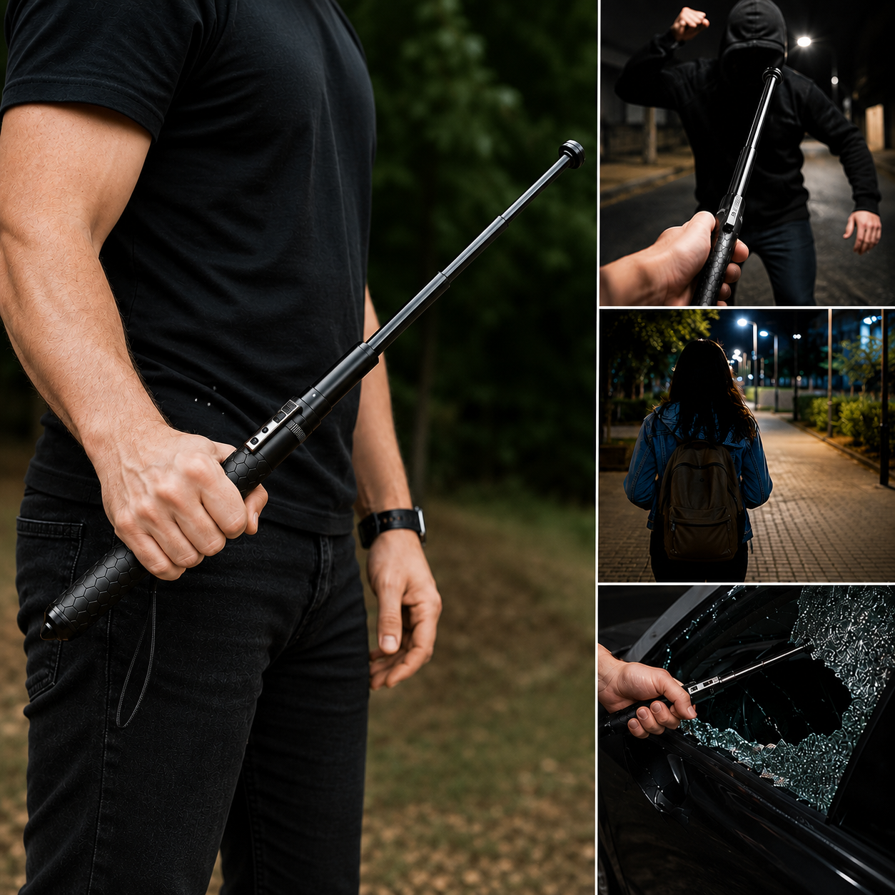 Versatile Walking Stick | Telescopic Self-Defense Pole with Anti-Slip Grip | Compact Design for Stability and Safety 1