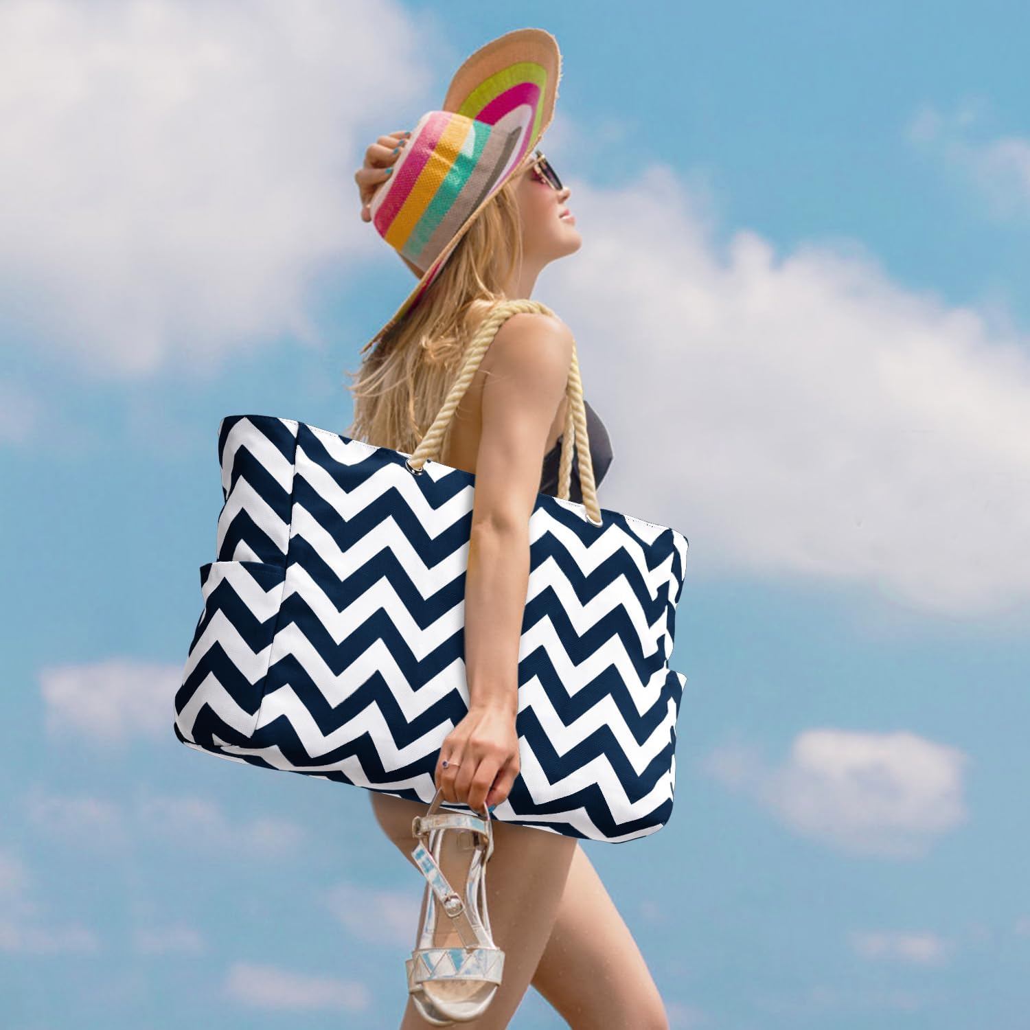 Versatile Waterproof Tote Bag with Zipped Storage for Work & Play 5