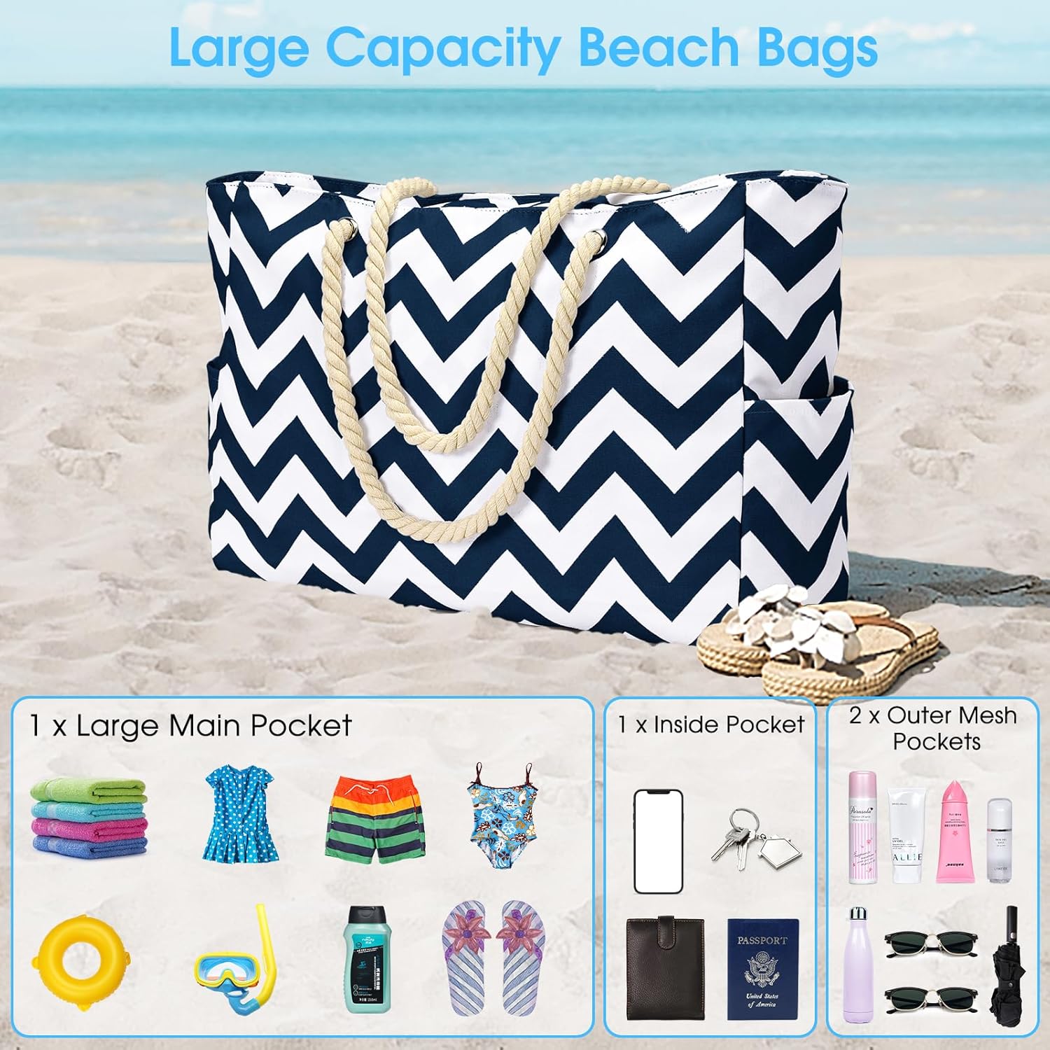 Versatile Waterproof Tote Bag with Zipped Storage for Work & Play 7